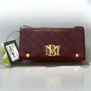 Badgley Mischka Quilted Burgundy Wallet NWT